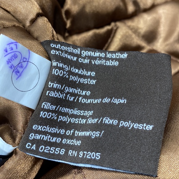 NWT Danier genuine, leather and rabbit, fur thermolite extreme coat - Picture 11 of 15